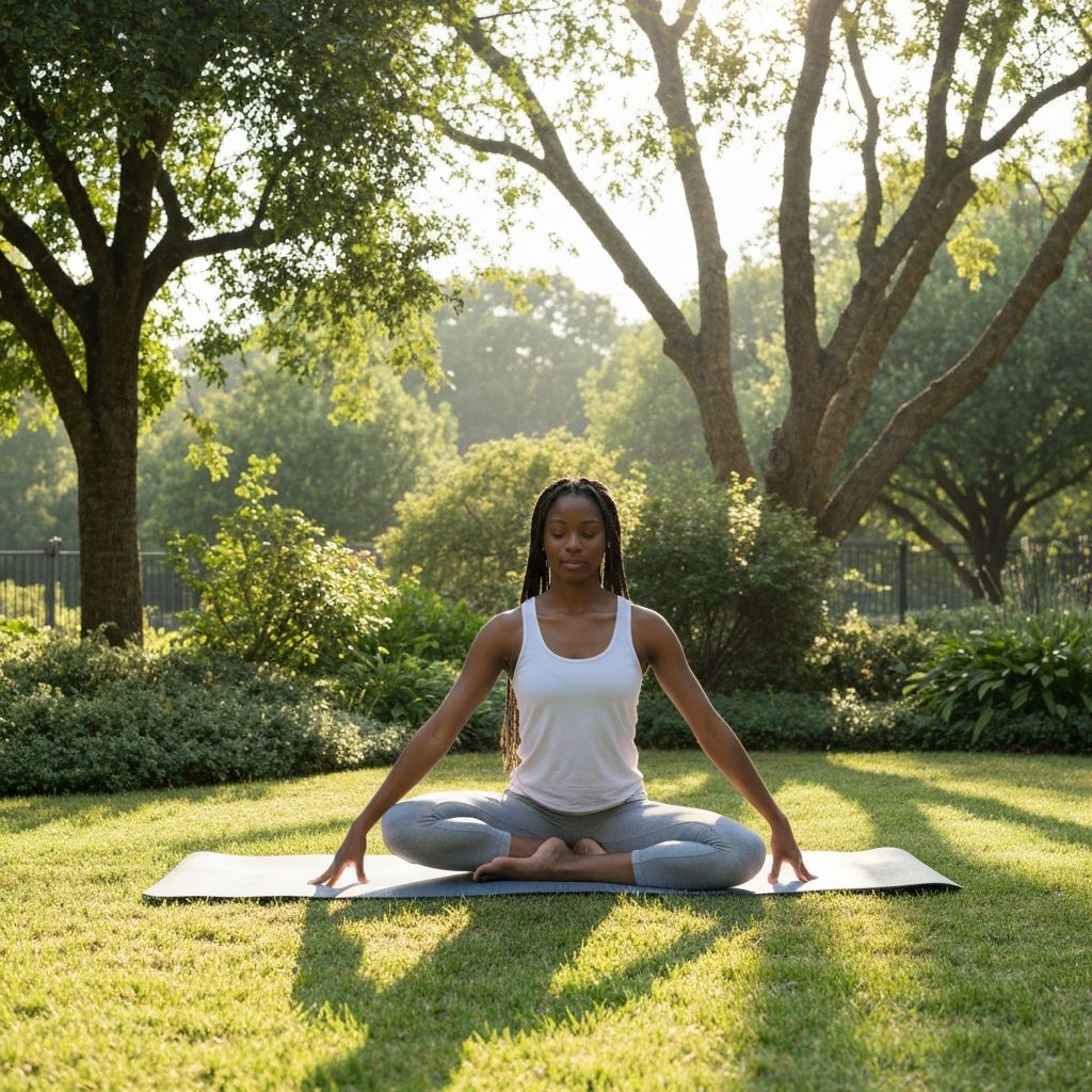 Person practicing mindfulness in nature